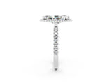 White gold Marquise Cut Halo Diamond Pave Band with Prong Setting_2