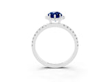 White gold Marquise Cut Halo Diamond Pave Band with Prong Setting_3
