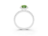 White gold Marquise Cut Halo Diamond Pave Band with Prong Setting_3