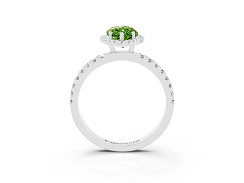 White gold Marquise Cut Halo Diamond Pave Band with Prong Setting_3