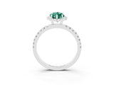 White gold Marquise Cut Halo Diamond Pave Band with Prong Setting_3