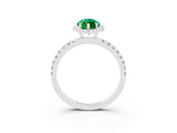 White gold Marquise Cut Halo Diamond Pave Band with Prong Setting_3