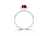 White gold Marquise Cut Halo Diamond Pave Band with Prong Setting_3