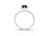 White gold Marquise Cut Halo Diamond Pave Band with Prong Setting_3