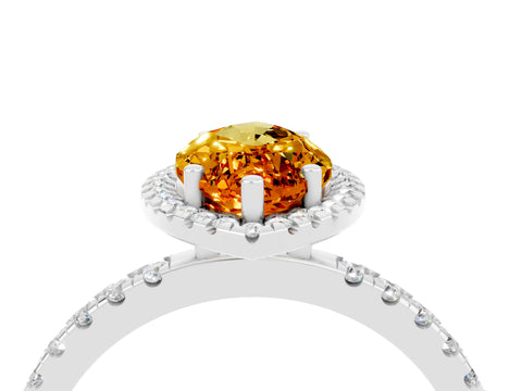 White gold Marquise Cut Halo Diamond Pave Band with Prong Setting_4