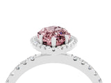 White gold Marquise Cut Halo Diamond Pave Band with Prong Setting_4