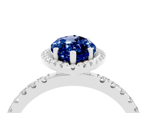 White gold Marquise Cut Halo Diamond Pave Band with Prong Setting_4