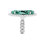 White gold Marquise Cut Halo Diamond Pave Band with Prong Setting_5
