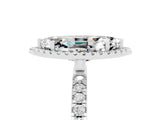 White gold Marquise Cut Halo Diamond Pave Band with Prong Setting_5