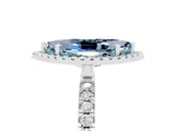 White gold Marquise Cut Halo Diamond Pave Band with Prong Setting_5