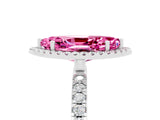White gold Marquise Cut Halo Diamond Pave Band with Prong Setting_5