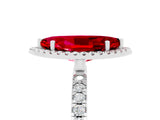 White gold Marquise Cut Halo Diamond Pave Band with Prong Setting_5