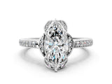 White gold Marquise Cut Halo Diamond Ring with Channel Set Band and Four-Prong Setting_32