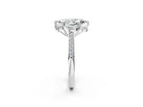 White gold Marquise Cut Halo Diamond Ring with Channel Set Band and Four-Prong Setting_34