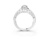 White gold Marquise Cut Halo Diamond Ring with Channel Set Band and Four-Prong Setting_35