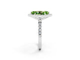 White gold Marquise Cut Halo Diamond Ring with Pavé Band and Three-Prong Setting_14