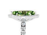 White gold Marquise Cut Halo Diamond Ring with Pavé Band and Three-Prong Setting_17