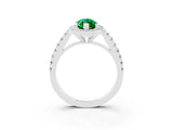 White gold Marquise Cut Halo Diamond Ring with Pavé Band and Three-Prong Setting_21
