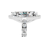 White gold Marquise Cut Halo Diamond Ring with Pavé Band and Three-Prong Setting_27
