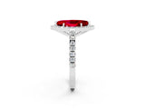 White gold Marquise Cut Halo Diamond Ring with Pavé Band and Three-Prong Setting_50