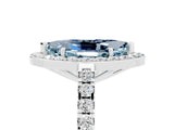 White gold Marquise Cut Halo Diamond Ring with Pavé Band and Three-Prong Setting_5