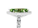 White gold Marquise Cut Halo Diamond Ring with Pavé Band and Three-Prong Setting_5