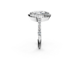 White gold Marquise Cut Halo Diamond Ring with Pave Band and Four-Prong Setting_51