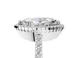White gold Marquise Cut Halo Diamond Ring with Pave Band and Four-Prong Setting_54
