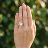 White gold Marquise Cut Halo Diamond Ring with Round  Split Shank and Prong Setting_394
