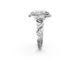 White gold Marquise Cut Halo Diamond Ring with Scrollwork Band and Four-Prong Setting_85