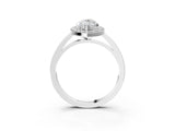 White gold Marquise Cut Halo Diamond Ring with Solitaire Band and Prong Setting_10