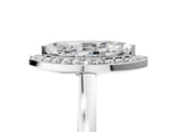 White gold Marquise Cut Halo Diamond Ring with Solitaire Band and Prong Setting_12