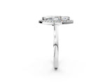 White gold Marquise Cut Halo Diamond Ring with Solitaire Band and Prong Setting_9
