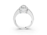 White gold Marquise Cut Halo Diamond Ring with Split Shank and Four-Prong Setting_385