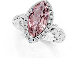 White gold Marquise Cut Halo Diamond Solitaire with Filigree Band and Four-Prong Setting_1