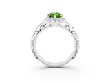 White gold Marquise Cut Halo Diamond Solitaire with Filigree Band and Four-Prong Setting_3