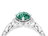 White gold Marquise Cut Halo Diamond Solitaire with Filigree Band and Four-Prong Setting_4