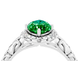 White gold Marquise Cut Halo Diamond Solitaire with Filigree Band and Four-Prong Setting_4