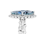 White gold Marquise Cut Halo Diamond Solitaire with Filigree Band and Four-Prong Setting_5