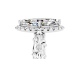 White gold Marquise Cut Halo Diamond Solitaire with Filigree Band and Four-Prong Setting_5