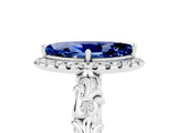 White gold Marquise Cut Halo Diamond Solitaire with Filigree Band and Four-Prong Setting_5