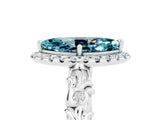 White gold Marquise Cut Halo Diamond Solitaire with Filigree Band and Four-Prong Setting_5
