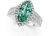 White gold Marquise Cut Halo Pavé Diamond Engagement Ring with Split Shank and Four-Prong Setting_1