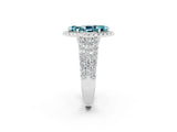 White gold Marquise Cut Halo Pavé Diamond Engagement Ring with Split Shank and Four-Prong Setting_2