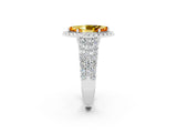 White gold Marquise Cut Halo Pavé Diamond Engagement Ring with Split Shank and Four-Prong Setting_2