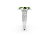 White gold Marquise Cut Halo Pavé Diamond Engagement Ring with Split Shank and Four-Prong Setting_2