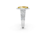 White gold Marquise Cut Halo Pavé Diamond Engagement Ring with Split Shank and Four-Prong Setting_2