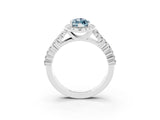 White gold Marquise Cut Halo Pavé Diamond Engagement Ring with Split Shank and Four-Prong Setting_3