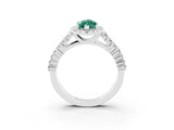 White gold Marquise Cut Halo Pavé Diamond Engagement Ring with Split Shank and Four-Prong Setting_3