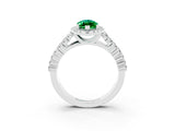 White gold Marquise Cut Halo Pavé Diamond Engagement Ring with Split Shank and Four-Prong Setting_3